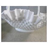(FS) Vintage White Hobnail Milk Gla...