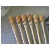 (CS) Set of 6 Woven Bamboo Tiki Tor...