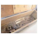 (EC1) Vintage Wood 32" Tool Box wit...