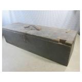 (EC1) Vintage Wood 32" Tool Box wit...
