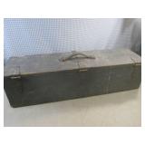 (EC1) Vintage Wood 32" Tool Box wit...