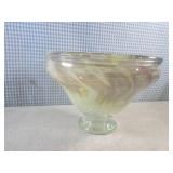 (FS) Hand-Blown Glass Footed Bowl 1...