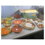 (A-3) Assorted Fall Ceramic Plates ...