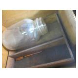 (A-1) Vintage Wood Box with Content...