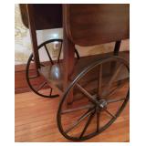 Elegant Mahogany Tea Bar Cart with Glass Butler