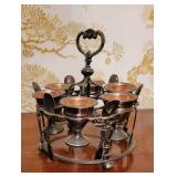 Antique English Silverplate Egg Cruet Set