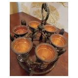 Antique English Silverplate Egg Cruet Set