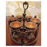 Antique English Silverplate Egg Cruet Set