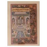 Miniature Indian Mughal Painting ~ Terrace Courtyard