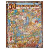 Vintage 1971 Minneapolis City of Lakes Poster by Ed Langley