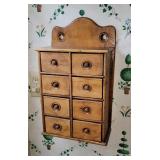 Antique Wall Mount 8 Drawer Spice Box