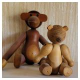 Mid-Century Danish wooden figurines by Kay Bojesen ~ Rabbit * Bear * Monkey