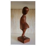 vintage mid-century modern teak wood sculpture by Arne Basse