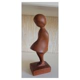 vintage mid-century modern teak wood sculpture by Arne Basse