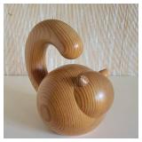 vintage Aarikka Finland wooden cat figurine