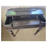 Antique Dark Wood Writing Desk with Turned Legs