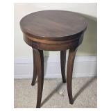 Round Wood Side Table with Curved Legs