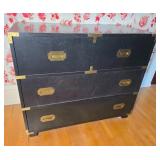 Campaign Style Black Chest with Brass Hardware