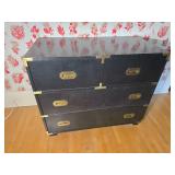 Campaign Style Black Chest with Brass Hardware