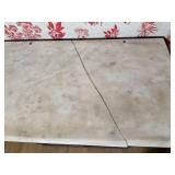 Antique Marble Top Cabinet with Carved Wood Doors (AS)