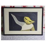Stamped Modern Fine Art Japanese Woodblock Print - Kaoru Kawano - Gentle Breeze