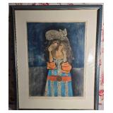 *ARTIST PROOF**SIGNED* Fine Art Etching and Aquatint Print - Graciela Rodo Boulanger - Girl with Cat on Her Head