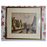 *SIGNED* Moody Belgian Fine Art Landscape Print - Belgian Street
