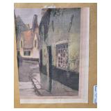 *SIGNED* Moody Belgian Fine Art Landscape Print - Belgian Street