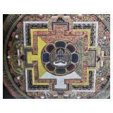 Stunning Tibetan Buddhist Mandala Thangka Painting