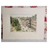 *SIGNED* Norwegian Fine Art Urban Landscape Print - Oslo, Karl Johansgate