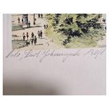 *SIGNED* Norwegian Fine Art Urban Landscape Print - Oslo, Karl Johansgate