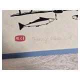 *SIGNED* Indigenous Fine Art Print Pair - Henry Napartuk - Eskimo Woman Fishing / Bear