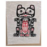 *SIGNED* Indigenous Fine Art Print Pair - Henry Napartuk - Eskimo Woman Fishing / Bear