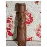 Willard Stone Wood Sculpture Book and Carved Figure Pair