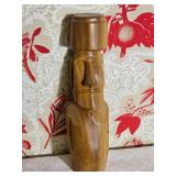 Willard Stone Wood Sculpture Book and Carved Figure Pair