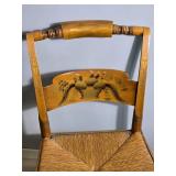 Natural Wood Hitchcock Style Rush Seat Side Chair