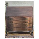 Traditional Slant Front Secretary Desk with Chair