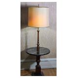 Table Lamp with Stone Accent Shelf
