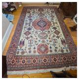 Large Oriental Wool Area Rug with Medallion Design