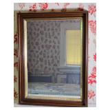 Traditional Wood Framed Wall Mirror with Gilt Inner Border