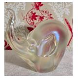 *SIGNED* Studio Art Glass Elephant Statuette - Orient & Flume