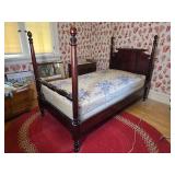 Antique Mahogany Four-Poster Twin Bed