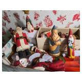 Carved Wood Santa and Holiday Figure Collection