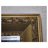 Stunning Antique Regency Beveled Vertical Mirror with Guilt Gesso Relief
