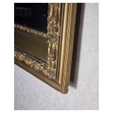 Stunning Antique Regency Beveled Vertical Mirror with Guilt Gesso Relief