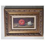 Antique Original Still Life  Walnut, Tomato, & Garlic