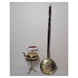 Vintage Brass Fireplace Accessories ~ Bedwarmer and Kettle