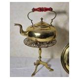 Vintage Brass Fireplace Accessories ~ Bedwarmer and Kettle