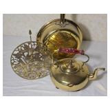 Vintage Brass Fireplace Accessories ~ Bedwarmer and Kettle