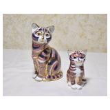 Royal Crown Derby Imari Cat and Kitten Set